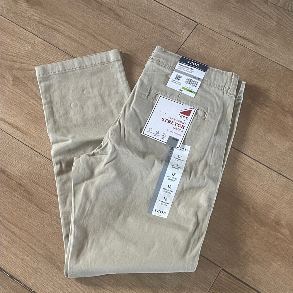 Izod Kids' Stretch Tan Formal Pants